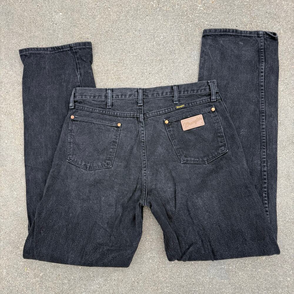 34x36 Vintage 80s Wrangler 13MWZ Black Faded Cowboy Cut Original Fit Jeans